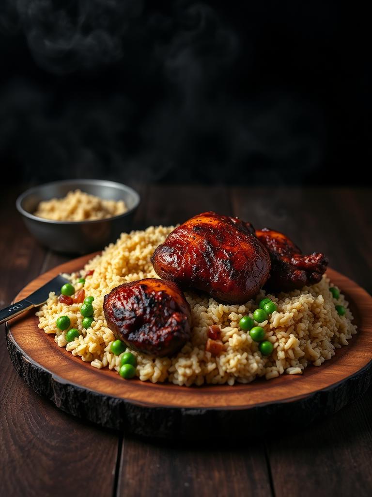 BBQ Chicken w Rice & Peas